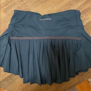 Teal Gold Hinge Pleated Tennis Skort